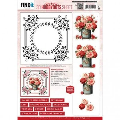 Afbeelding van 3D Hobbydots Sheet Berries Beauties Red Roses 1