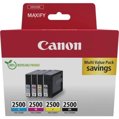 Afbeelding van Canon Inktcartridge PGI 2500 BK/C/M/Y Multipack Origineel Combipack Zwart, Cyaan, Magenta, Geel 9290B006