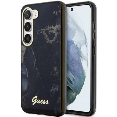 Afbeelding van Guess Golden Marble Back Case Geschikt voor Samsung Galaxy S23 (S911) Zwart