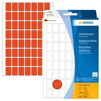 Afbeelding van Etiket HERMA 2342 12x18mm rood 1792stuks