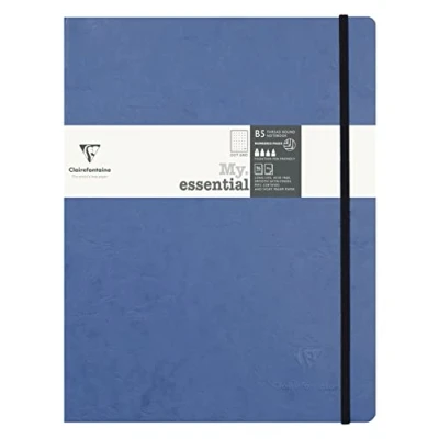 Afbeelding van Clairefontaine Ref. 794434C Age Bag Notitieboek met kunstleren binding &quot;My.Essential&quot; (192 pagina&#039;s) 19 x 25 cm Rulings gestippeld, ivoorkleurig velijnpapier 90 g/m² blauw