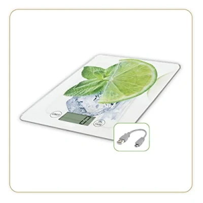 Afbeelding van LITTLE BALANCE 8544 Slim citroenen USB R, keukenweegschaal zonder batterij, oplaadbaar, USB, herstelbaar, 5 kg,