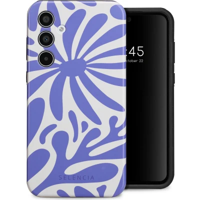 Afbeelding van Selencia Hoesje Geschikt voor Samsung Galaxy A35 Vivid Backcover Modern Bloom Sapphire Blue