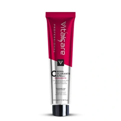 Image de Vitalcare Professional Coloration Permanente Professionnelle, Crème Colorante Cheveux, Teinture Cheveux avec Protéines de Soie, N 6/3, Blond Foncé Doré, 100ml