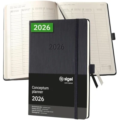 Afbeelding van SIGEL C2619 Weekalender Conceptum 2026, ca. A5, zwart