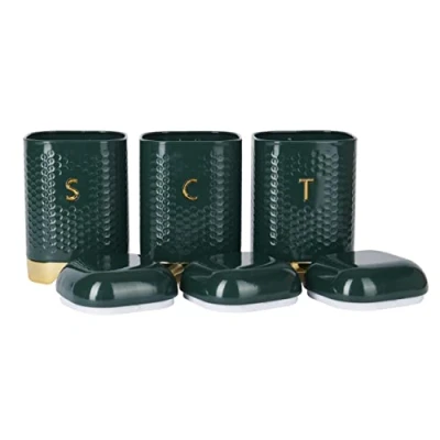 Afbeelding van KitchenCraft Voorraadpotten Lovello Hunter Green 3 stuks