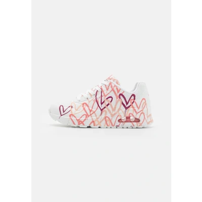 Afbeelding van Skechers Sport UNO Sneakers laag, Dames, Maat: 39, White/pink Hoogwaardig imitatieleer