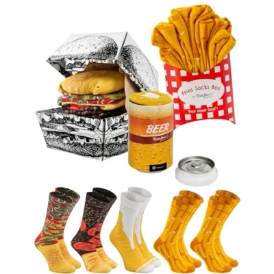 Afbeelding van Rainbow Socks 5 paar Meal Box herensokken, Meerkleurig