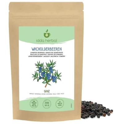 Afbeelding van Gedroogde jeneverbessen (250 g), hele jeneverbessen, rauw en ongezoet, 100% natuurlijk puur, veganistisch