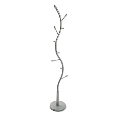 Afbeelding van kapstok van hout, 181 x 32 cm zilver