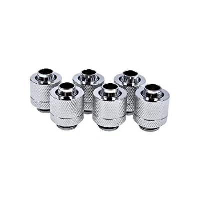 Afbeelding van Alphacool 13/10mm ijspegel G1/4 zes stuks, Aansluitingen voor waterkoeling, Zilver