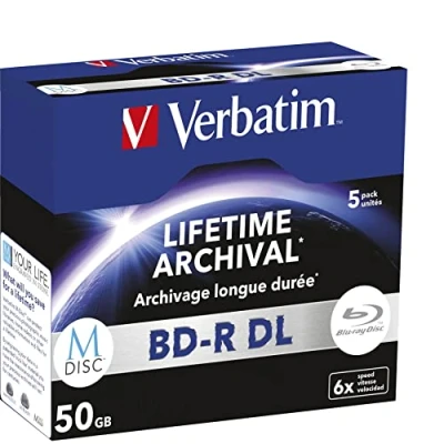 Afbeelding van Verbatim MDISC, 50 GB, BD R DL, Juweeldoos, 5 stuk(s)