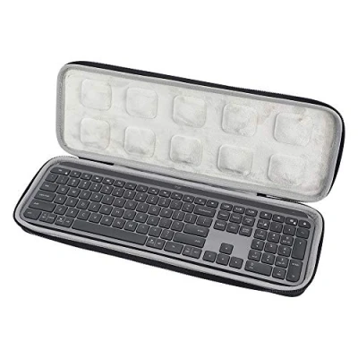 Afbeelding van Fututech Beschermhoes voor Logitech MX sleutels, opbergtas draadloos toetsenbord, reiskoffer, anti vervorming, krasbestendig, computeraccessoires, zwart, zwart.