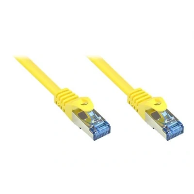 Image de Good Connections Cordon de raccordement RJ 45 (M) pour 1 m SFTP, PiMF CAT 6a sans halogène, moulé, crochet jaune