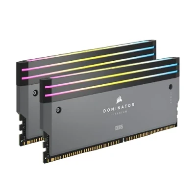 Afbeelding van CORSAIR DOMINATOR TITANIUM DDR5 RGB Lichtverbeteringsset 2 x modules 0 GB RAM compatibel met iCUE grijs