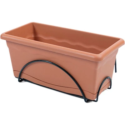 Afbeelding van Plantenbak met schaal Plastiken Terra cotta Polypropyleen 40 x 24 cm