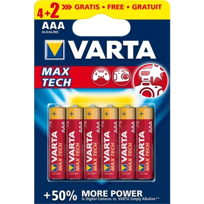 Afbeelding van Varta AAA Max Tech, 4+2pcs Single use battery Alkaline