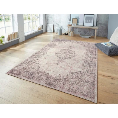Afbeelding van Vlakweef Tapijt/Vloerkleed Vertou Elle Decoration Roze/zwart 120x170 Cm