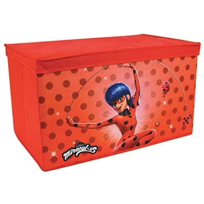 Afbeelding van MIRACULOUS FUN HOUSE 713486 LADYBUG speelgoedkist, opvouwbaar, 55,5 x 34,5 34 cm, voor kinderen, rood