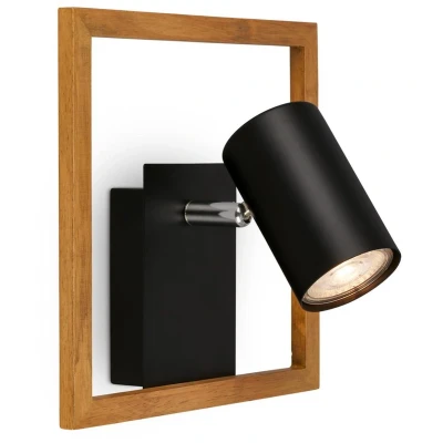 Afbeelding van Wandspot 2138015 in zwart met houten frame