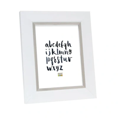 Afbeelding van Deknudt Fotolijst in wit met zilverbies 15x15 S41NK1