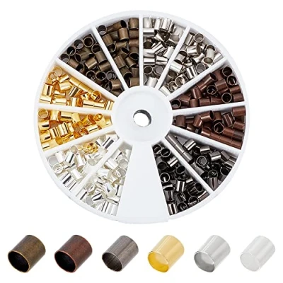 Afbeelding van PandaHall 1 doos met 6 kleuren van messing, gemengde kleuren, 3 x mm, ca. 420 stuks/doos