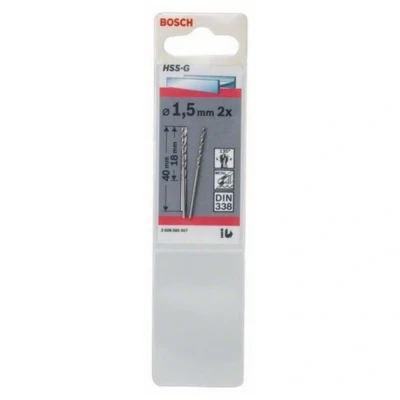 Afbeelding van Bosch Metaalboor HSS G diameter 1.5mm blister van 2 boren