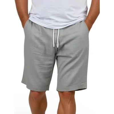 Afbeelding van riverso Rivoliver Linnen bermuda voor heren, kort, vrije tijd, rechte snit, zwart, marineblauw, olijfbeige, S, M, L, XL, XXL, 3XL, 4XL, 5XL, Ultimate Grey, 4XL