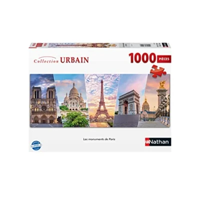 Afbeelding van Nathan 87255 puzzel 1000 stukjes, de bezienswaardigheden van Parijs volwassenen en kinderen vanaf 14 jaar hoogwaardige perfecte inbouw Urban Collection