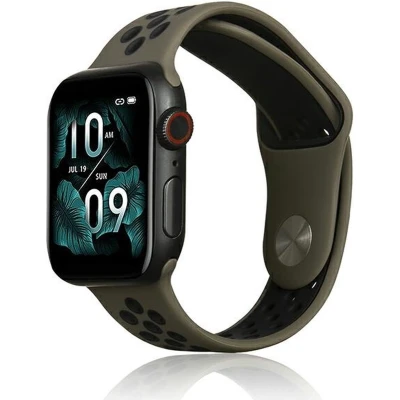 Afbeelding van Beline Apple Watch Sport Siliconen band 38/40/41mm bruin/zwart