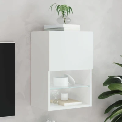 Afbeelding van Tv meubel met LED verlichting 40,5x30x60 cm wit