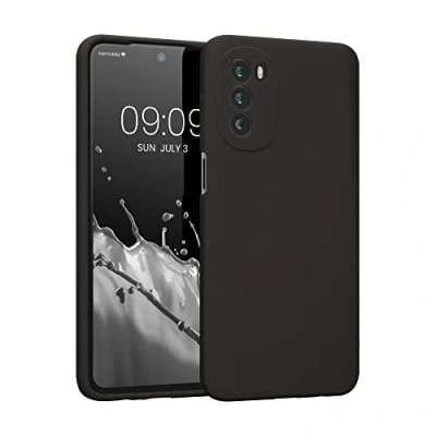 Afbeelding van kwmobile telefoonhoesje geschikt voor Motorola Moto G52 / G82 5G Hoesje met siliconen coating Smartphone case in zwart