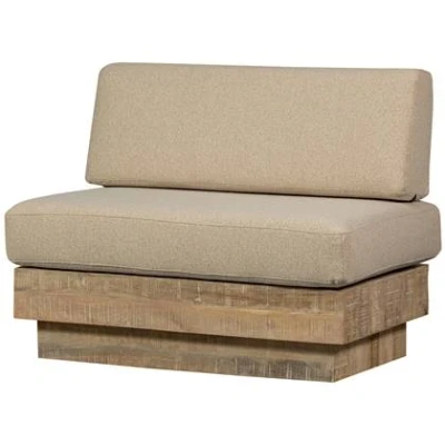 Afbeelding van Basiclabel Balk Muurbankje Incl. Kussens Hout Naturel 87x107x66
