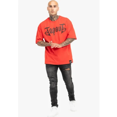 Afbeelding van Tapout Oversize Simply Believe Tshirt print, Heren, Maat: Small, Red black