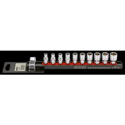 Afbeelding van SONIC 101001 Doppenset 10 Zeskant Chroom vanadium staal, Aluminium 1/4 Vierkant