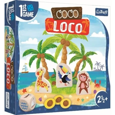 Afbeelding van Trefl Coco Loco, eerste bordspel voor de jongste, exotische dieren, coöperatief spel peuters, grote elementen, leren tijdens het spelen