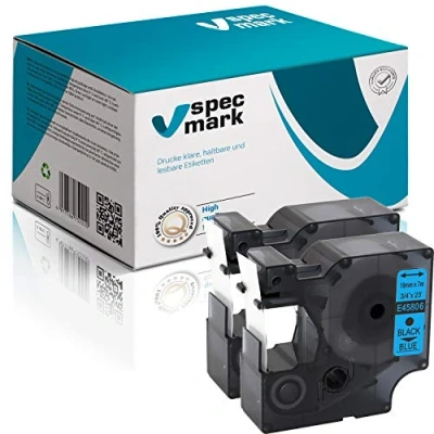 Afbeelding van specmark compatibel met DYMO D1 45806 S0720860 zwart op blauw voor LM Label Manager LP Point LW Writer DUO