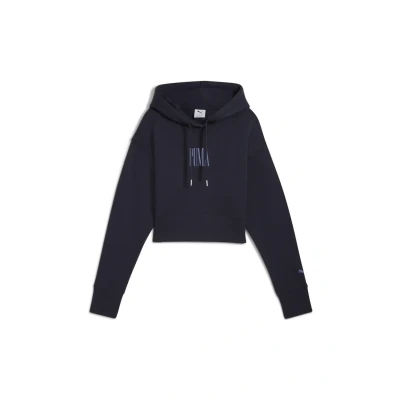 Afbeelding van PUMA Premium Essentials relaxte hoodie met print voor Dames, Blauw, Maat L