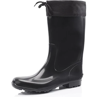 Afbeelding van Ladeheid Dames Regenlaarzen Rubberen Laarzen met manchet Waterdichte PVC LA LMG 879 Aspen Zwart/Zwart 36