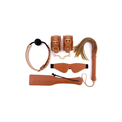Afbeelding van BDSM Set Blaze Elite Cognac Veganistisch Leer Bruin