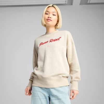 Afbeelding van Puma Premium ESS MIT Grafik Sweater, Dames, Maat: XL, Alpine snow