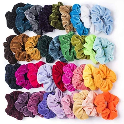 Afbeelding van Hcimooy 36 stuks fluwelen haarelastiekjes voor vrouwen en meisjes (36 kleuren)