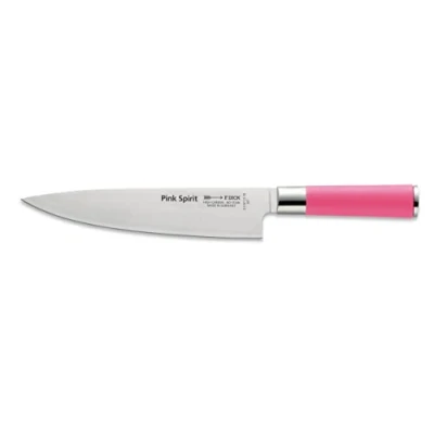 Afbeelding van F. DICK Pink Spirit 8 1747 212 79 koksmes van hoogwaardig gelegeerd roestvrij staal met lasergetest lemmet X55CrMo14 en kunststof handvat