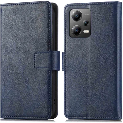 Afbeelding van iMoshion Hoesje Geschikt voor Xiaomi Poco X5 5G Met Pasjeshouder Luxe Bookcase Donkerblauw