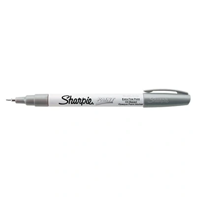 Afbeelding van Sharpie 1 x oliemarker, extra fijne punt, metallic, zilverkleurig, ideaal voor rotsschilderen