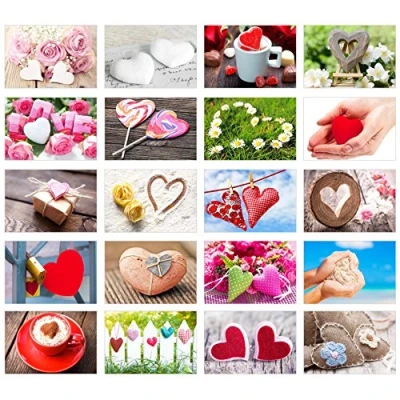 Afbeelding van ansichtkaarten met hartmotieven, voor bruiloft, cadeau idee, ansichtkaarten, liefde, Valentijnsdag, verjaardag, bedankje, 20 stuks