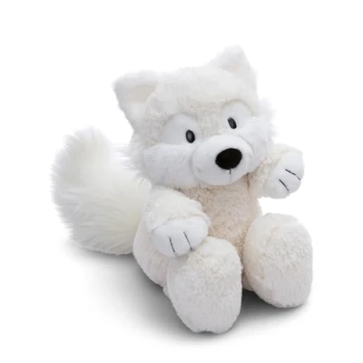Afbeelding van pluche dier Vanja Fleece Fox, 20 cm, wit, knuffeldier, schattige knuffel om te knuffelen, spelen, voor kinderen en volwassenen, een geweldig cadeau idee