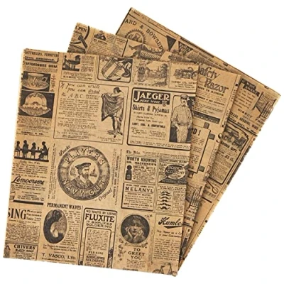 Afbeelding van Vetvrij papier of hamburgervellen bruin krant 28x34cm Inhoud: 1000 stuks