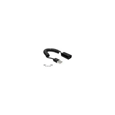 Image de Rallonge Delock USB2.0 Typ A &gt; St/Bu 20 60cm Spiralcable