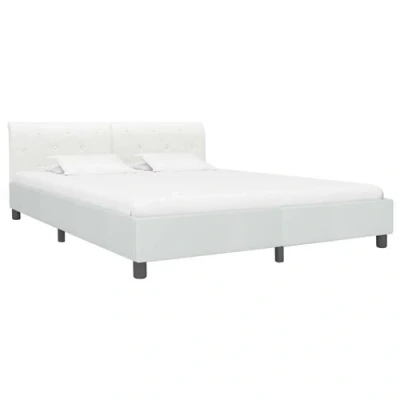 Afbeelding van Bedframe kunstleer wit 180x200 cm
